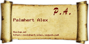Palmhert Alex névjegykártya